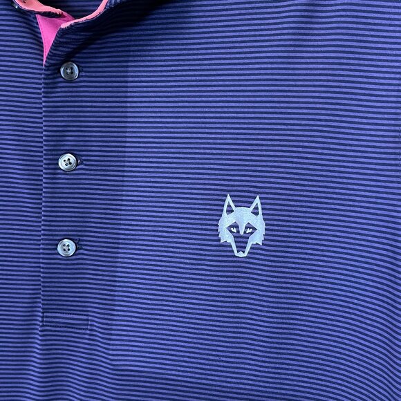 Greyson Golf Performance Striped Polo Shirt - Men's Size L - Purple - Picture 4 of 10